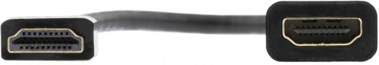 DELTACO dunne HDMI-kabel, 19-pins ha-19-pins ho, 10cm, zwart (HDMI-1088)