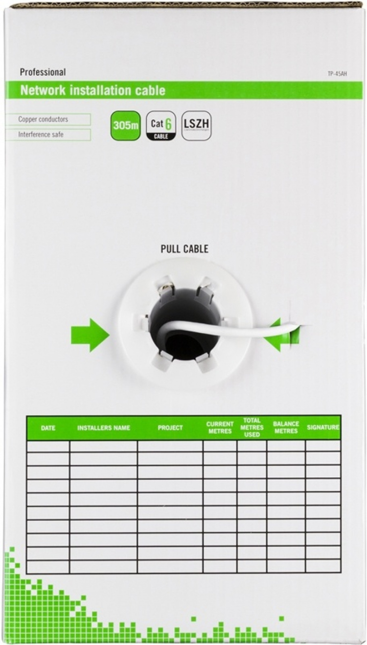 DELTACO UTP installationskabel, Cat6, LSZH, 305m, vit