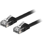 DELTACO U/UTP Cat6 patch cable, flat, 7m, 250MHz, black