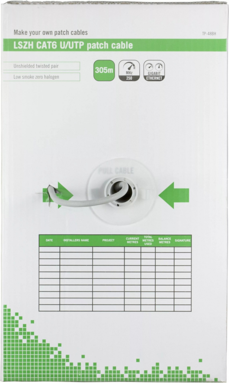 DELTACO UTP patchkabel, LSZH, Cat6, 305m, box