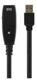DELTACO PRIME aktiv USB 3.0-förlängningskabel, Typ A ha - ho, 2m, bl