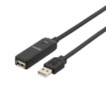DELTACO PRIME USB förlängningskabel, aktiv, USB 2.0, 5m, svart