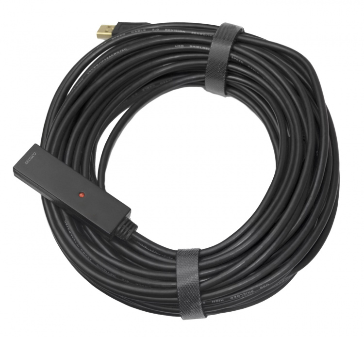 DELTACO PRIME, USB förlängningskabel, aktiv, USB 2.0, 20m