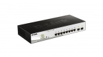D-Link switch, 10x10/100/1000Mbps, Layer2, PoE, 2xSFP