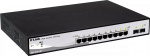 D-Link switch, 10x10/100/1000Mbps, Layer2, PoE, 2xSFP