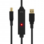 DELTACO PRIME USB 2.0 kabel Type A male - Type B male, actief, 5m, zwart