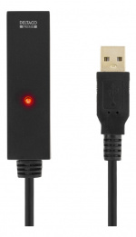 DELTACO PRIME USB 2.0 kabel Typ A hane - Typ B hane, aktiv, 10m, svart