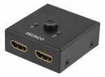 DELTACO Dubbelriktad HDMI-switch, 1-2 eller 2-1, manuell, svart