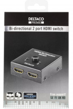 DELTACO Dubbelriktad HDMI-switch, 1-2 eller 2-1, manuell, svart