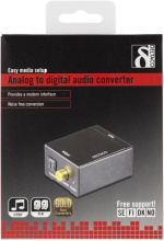 DELTACO ljudomvandlare från analog till digital, 2xRCA, S/PDIF, svart DELTACO ljudomvandlare från analog till digital, 2xRCA, S/PDIF, svart