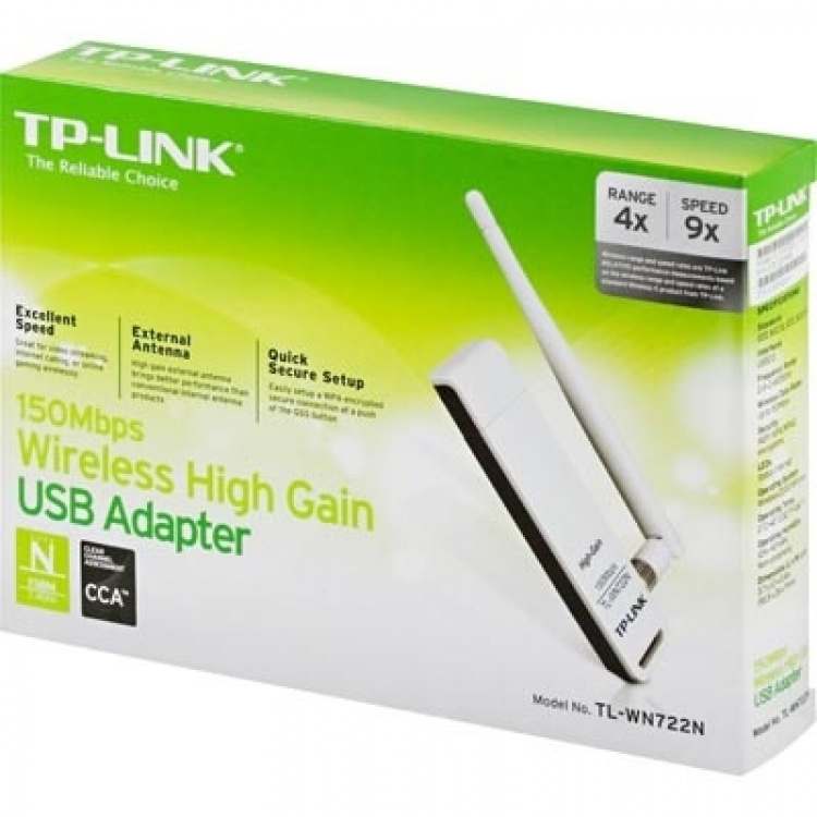 TP-LINKdraadloze netwerkkaart, 150Mbps (TL-WN722N) TP-LINKdraadloze netwerkkaart, 150Mbps (TL-WN722N)