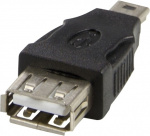 DELTACO USB-adapter Type A ho - Type Mini-B ha, zwart (USB-72)