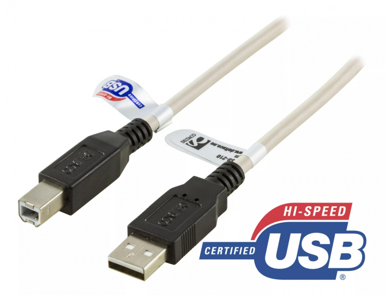 DELTACO USB 2.0 kabel Typ A hane - Typ B hane 1m