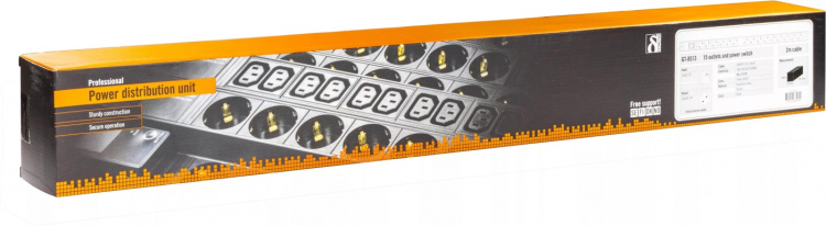 DELTACO Grenuttag 15xCEE 7/4,1xCEE 7/7,petskyddad,0,808m 1U,2m,svart