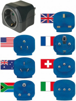 Brennenstuhl reseadapterkit, EU - 150 länder , jordad, petskydd, svar Brennenstuhl reseadapterkit, EU - 150 länder , jordad, petskydd, svar