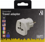 Goobay Reseadapter, UK/US/Italien/Schweiz - EU, 250V/13A, jordad, vit