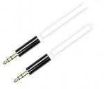 DELTACO ljudkabel, 3,5mm hane till 3,5mm hane, 0,5m, vit DELTACO ljudkabel, 3,5mm hane till 3,5mm hane, 0,5m, vit
