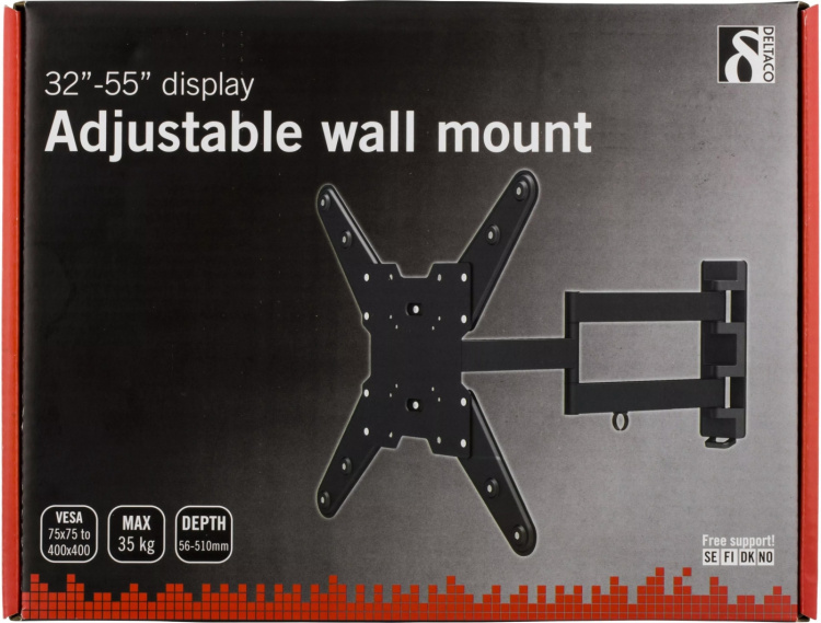 DELTACO muurbeugel voor LCD/Plasma, 26-47