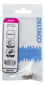 DELTACO F-kontakt, hane, 6,2mm RG59/antennkablage, skruvmont, guldpl. DELTACO F-kontakt, hane, 6,2mm RG59/antennkablage, skruvmont, guldpl.