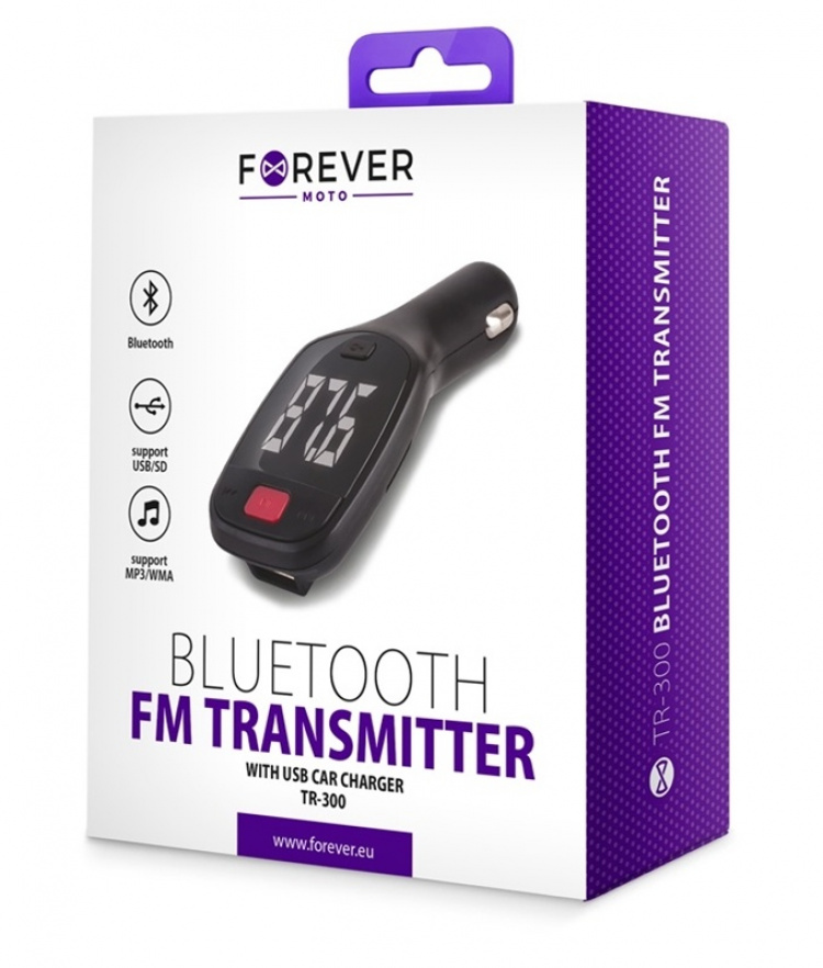 Forever TR-300 Bluetooth FM-Sändare med inbyggd mikrofon