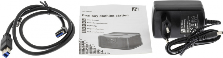 DELTACO USB 3.0 dockningsstation med kloning, 2x2,5/3,5 DELTACO USB 3.0 dockningsstation med kloning, 2x2,5/3,5
