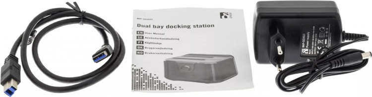 DELTACO USB 3.0 dockningsstation med kloning, 2x2,5/3,5 DELTACO USB 3.0 dockningsstation med kloning, 2x2,5/3,5