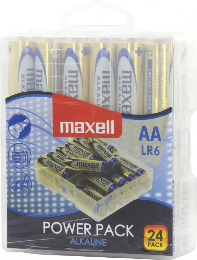 Maxell batterijen, AA (LR6), alkaline, 1,5 V, 24-pack
