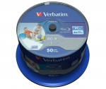 Verbatim BD-R, 6x, 25GB/200tim, Wide Inkjet Printable, 50-p spindel (43812)