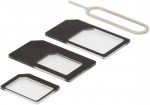 DELTACO SIM-kortsadapter för micro/mini/nano-sim, svart DELTACO SIM-kortsadapter för micro/mini/nano-sim, svart
