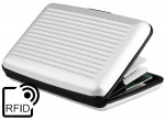 Portemonnee met 6 kaartsleuven, RFID-bescherming, zilver