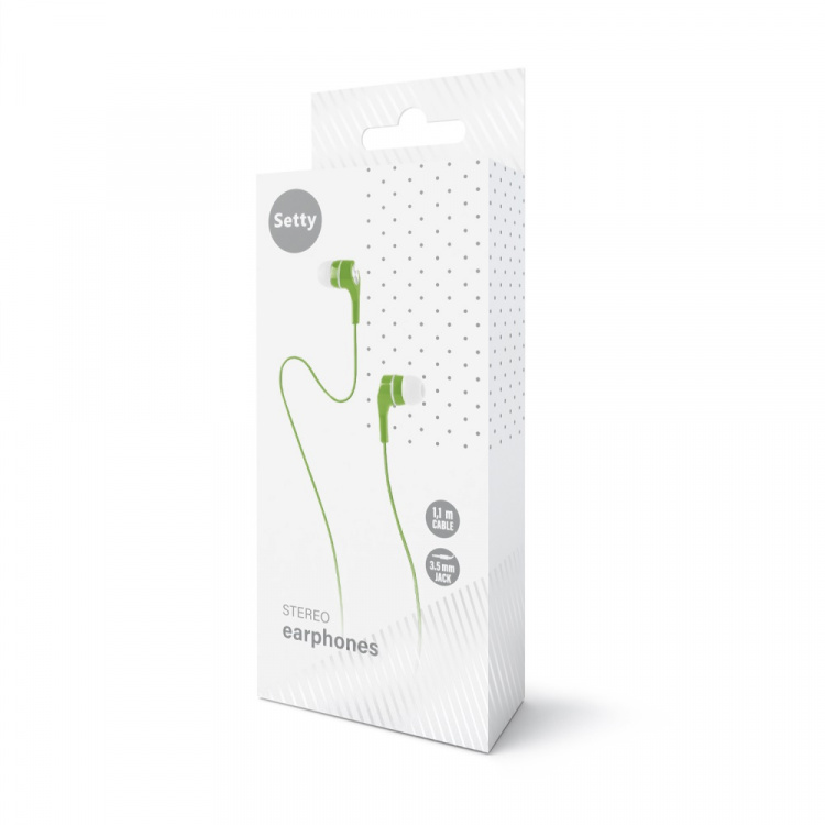 Setty In-ear hoofdtelefoon, 3,5 mm, groen Setty In-ear hoofdtelefoon, 3,5 mm, groen