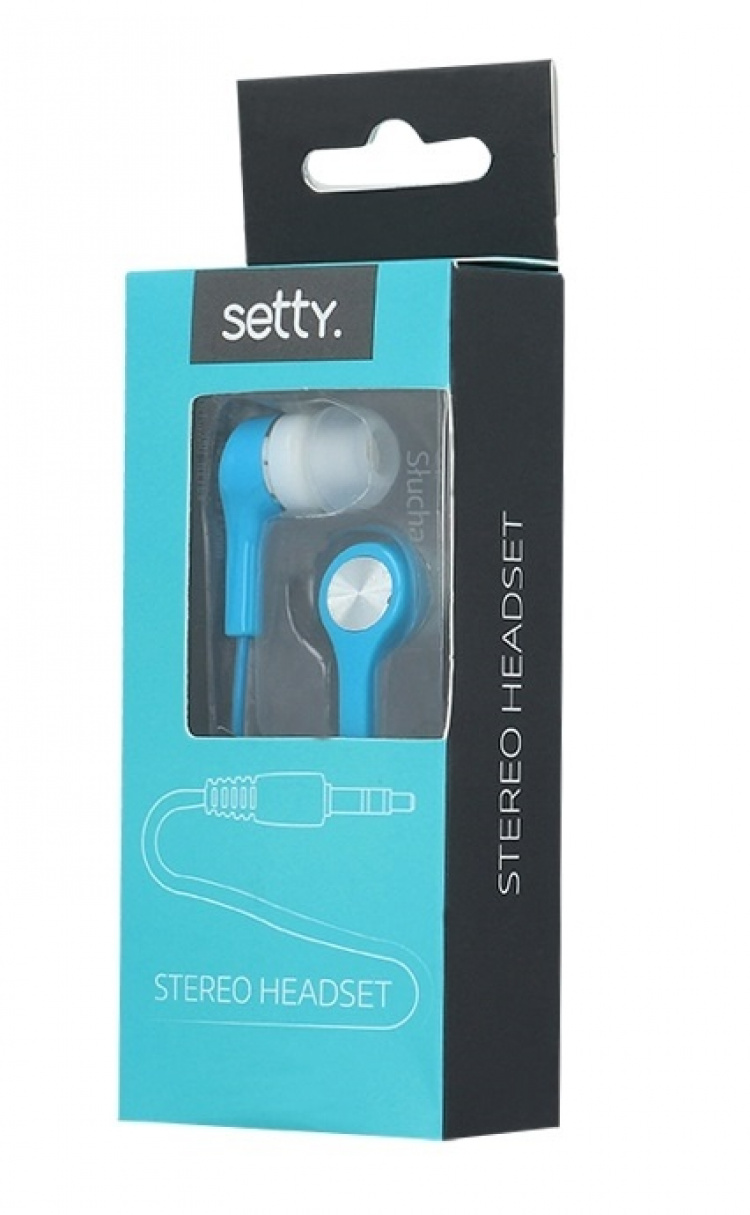 Setty hoofdtelefoon, in-ear, 3,5mm, Blauw Setty hoofdtelefoon, in-ear, 3,5mm, Blauw