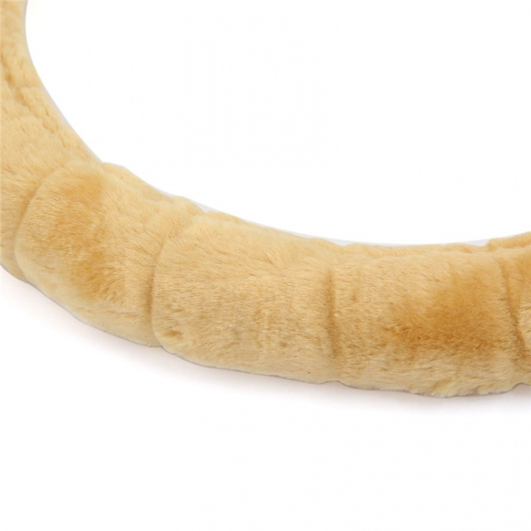 Stuurwielhoes - Zachte, warme stuurwielhoes van imitatiebont, past op de meeste auto\'s, Beige Stuurwielhoes - Zachte, warme stuurwielhoes van imitatiebont, past op de meeste auto\'s, Beige