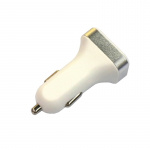 USB-autolader met 2 USB-poorten en display, Zilver USB-autolader met 2 USB-poorten en display, Zilver