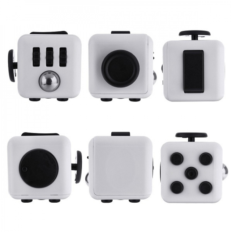 Fidget Cube, Wit/Zwart