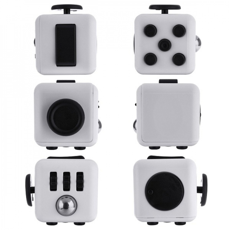 Fidget Cube, Wit/Zwart