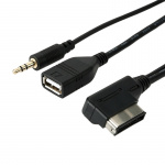 AMI-kabel - 3.5mm, USB-hona - Audi MMI, VW MDI AMI-kabel - 3.5mm, USB-hona - Audi MMI, VW MDI