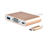 USB-C - VGA, multipoortadapter, goud
