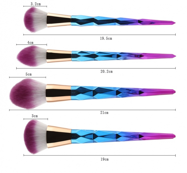 Professionele zachte make-up kwasten 7-Pack, Diamond