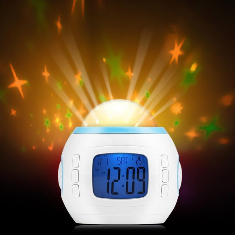 Wekker met nachtlampje en muziek, Sterren
