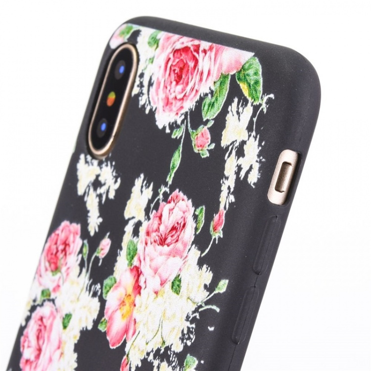 Achtercover voor iPhone X/XS, Bloemen