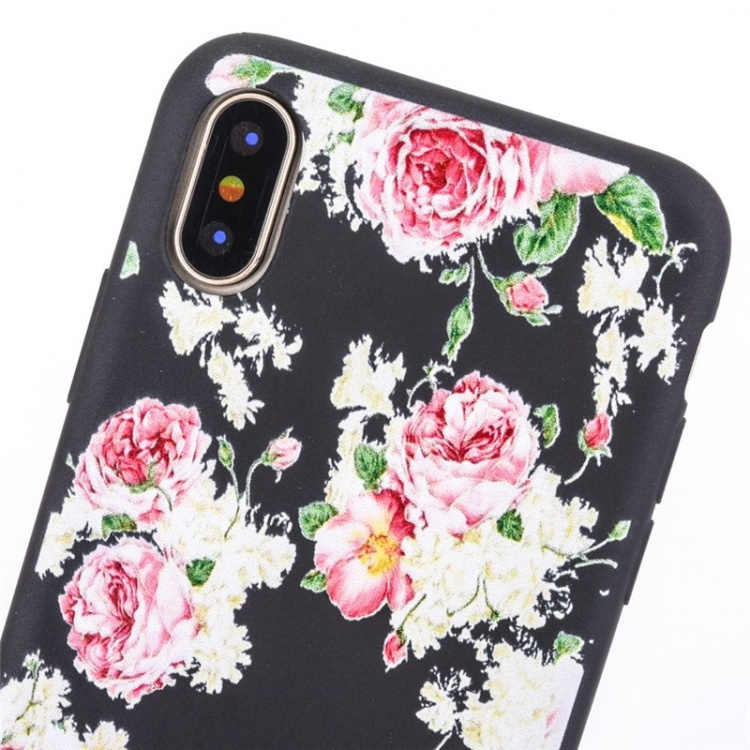 Achtercover voor iPhone X/XS, Bloemen