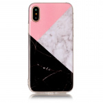 Zacht TPU-hoesje voor iPhone X/XS, roze, grijs, zwart, marmer