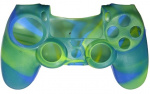 Siliconen grip voor controller, PlayStation 4, Camouflage Groen, Blauw