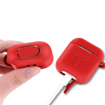 Siliconenkit voor Airpods, Siliconen hoesje, Riempje, Siliconen oordopjes, Karabijnhaak, Rood Siliconenkit voor Airpods, Siliconen hoesje, Riempje, Siliconen oordopjes, Karabijnhaak, Rood