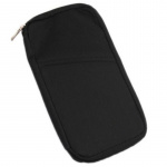 Reisportemonnee voor paspoort en reisdocumenten, zwart.