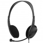 DELTACO headset, utanpåliggande, 32 Ohm, 2,5 m kabel, svart