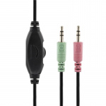 DELTACO headset, utanpåliggande, 32 Ohm, 2,5 m kabel, svart