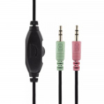 DELTACO headset, utanpåliggande, 32 Ohm, 2,5 m kabel, svart