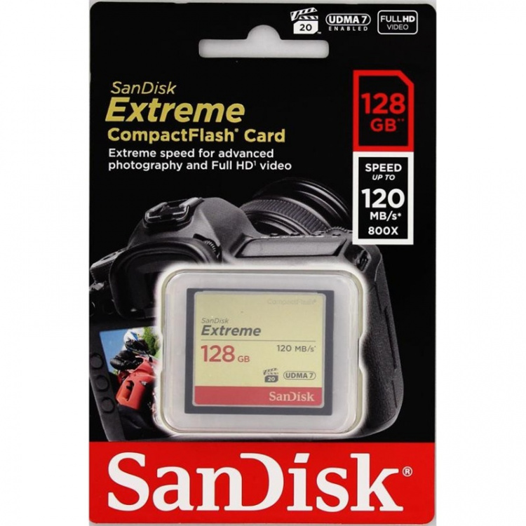 SANDISK Memorycard CF Extreme 128GB 120MB/s UDMA7 SANDISK Memorycard CF Extreme 128GB 120MB/s UDMA7